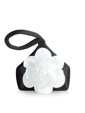 Satin Evening Clutch Floral Triangle Purse for Wedding Party